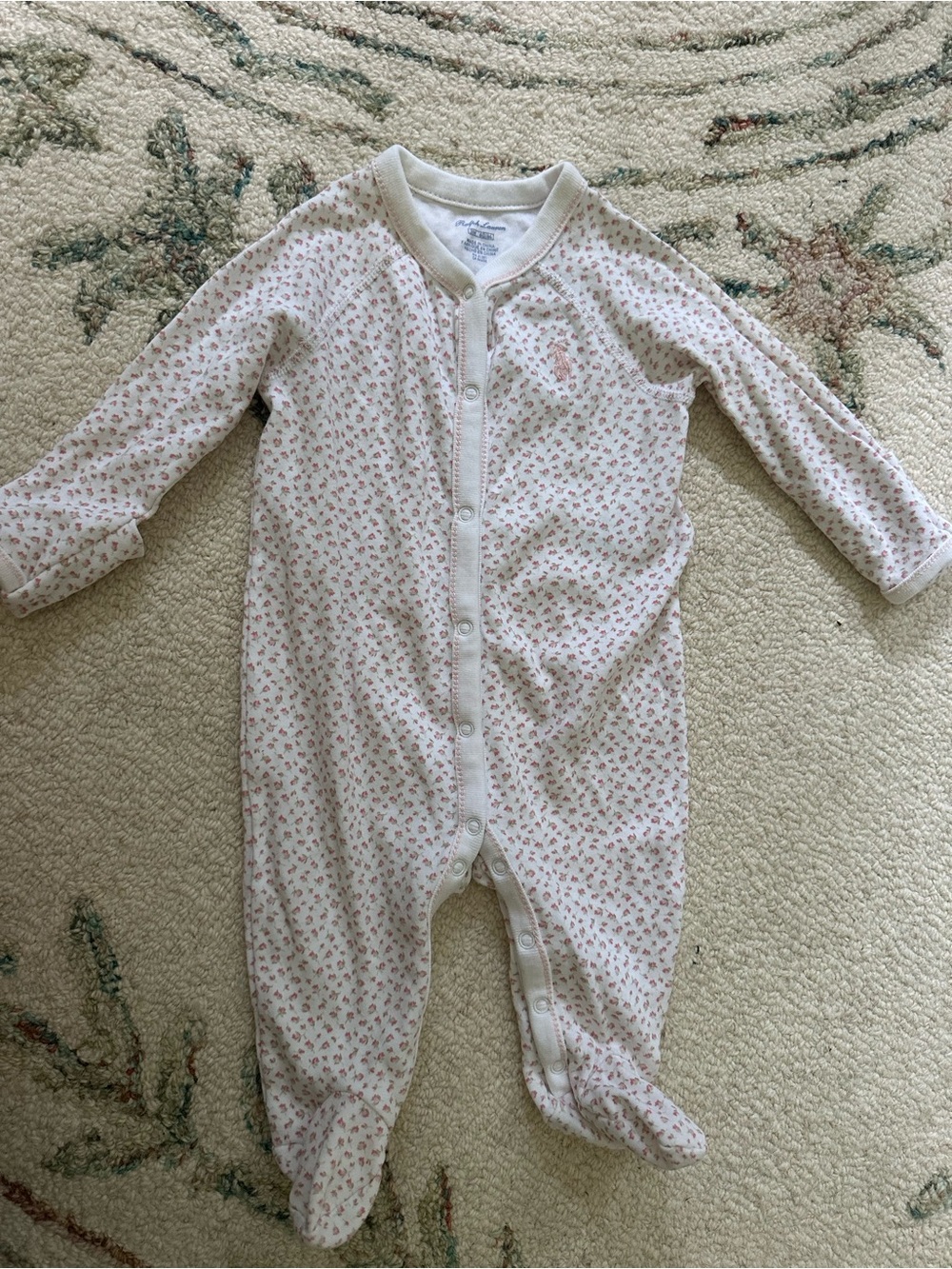 Ralph Lauren Floral Cotton Footed Coverall
